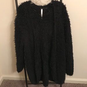 Shaggy black cardigan